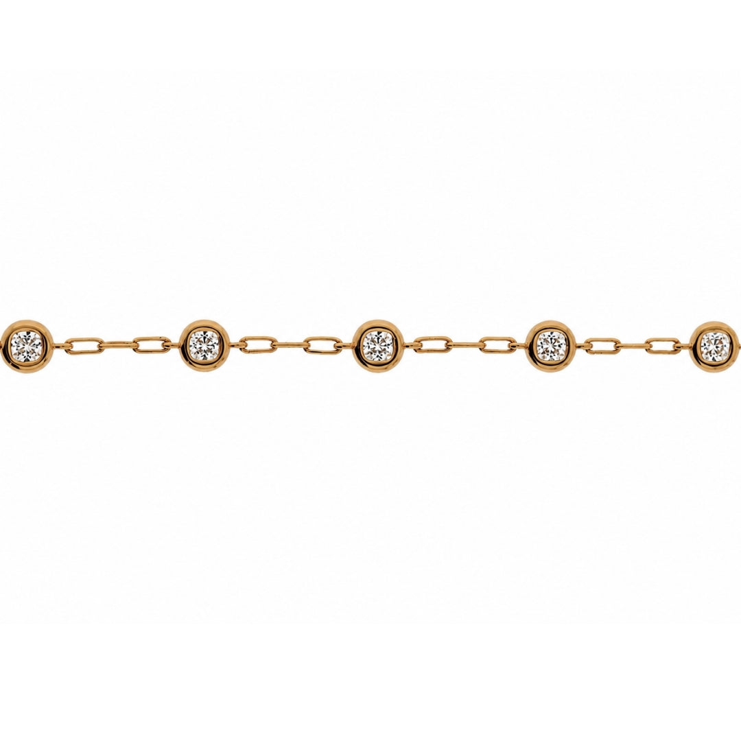Step Back Bracelet 18K Gold Plated Bezel Set CZ 