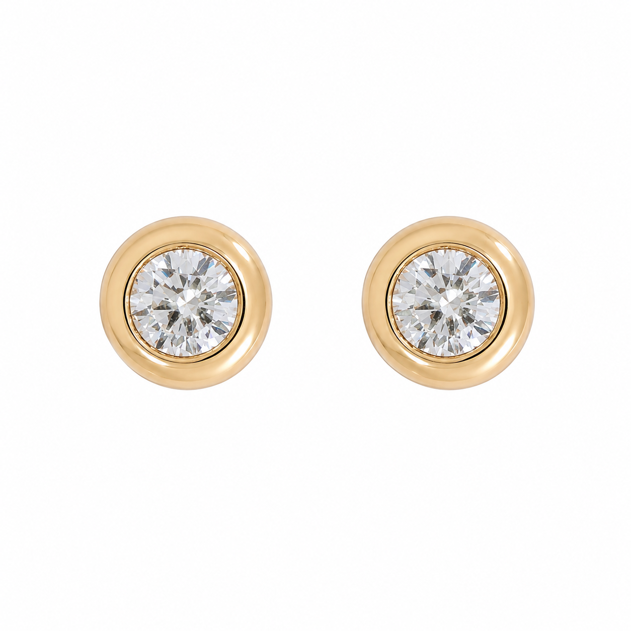 Windsor Bezel-Set CZ Stud Earrings