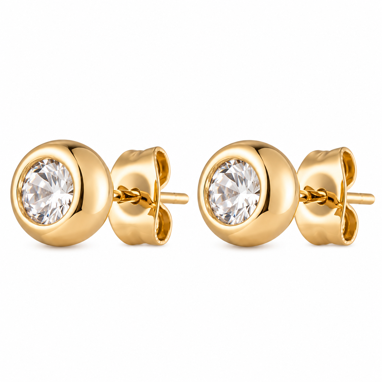 Windsor Bezel-Set CZ Stud Earrings