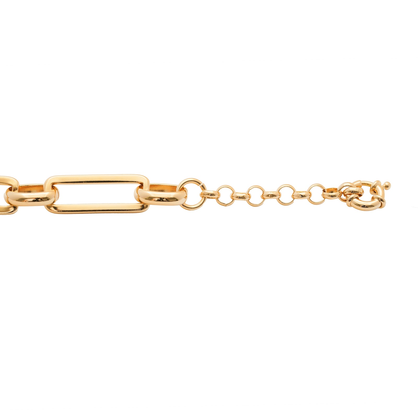 Burren Jewellery 18k gold plated wide interlink chain bracelet 
