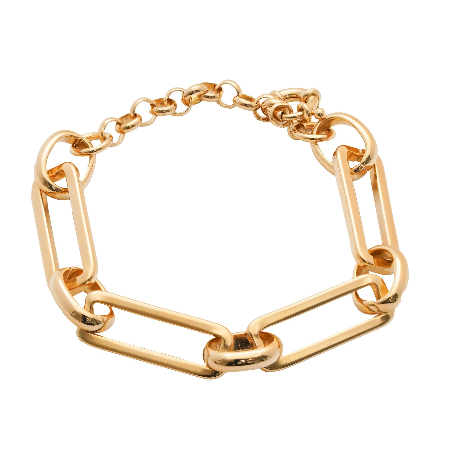Burren Jewellery 18k gold plated wide interlink chain bracelet 