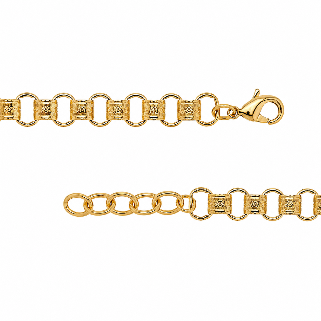 Clasp of the Last Goodbye 18K Gold Plated Textured Link Bracelet | Burren Jewellery