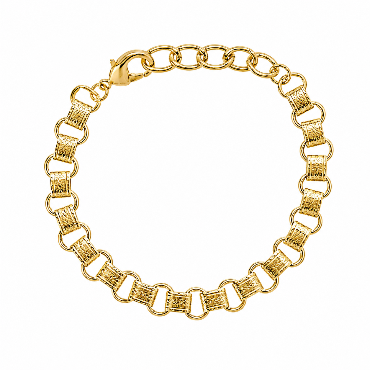Last Goodbye 18K Gold Plated Textured Link Bracelet | Burren Jewellery