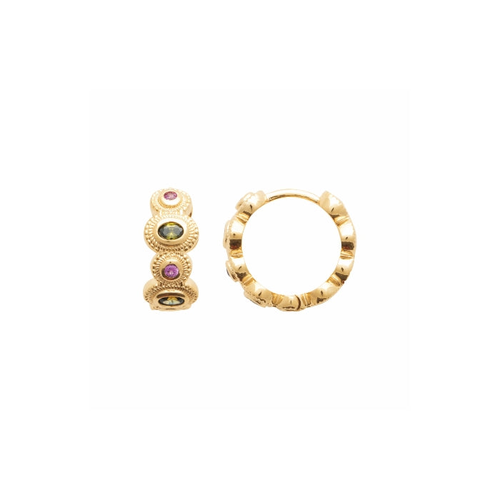 burren jewellery 18k gold plate jasmine huggie earrings side