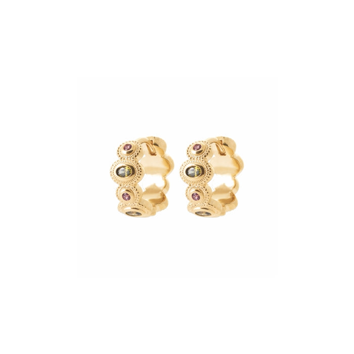burren jewellery 18k gold plate jasmine huggie earrings