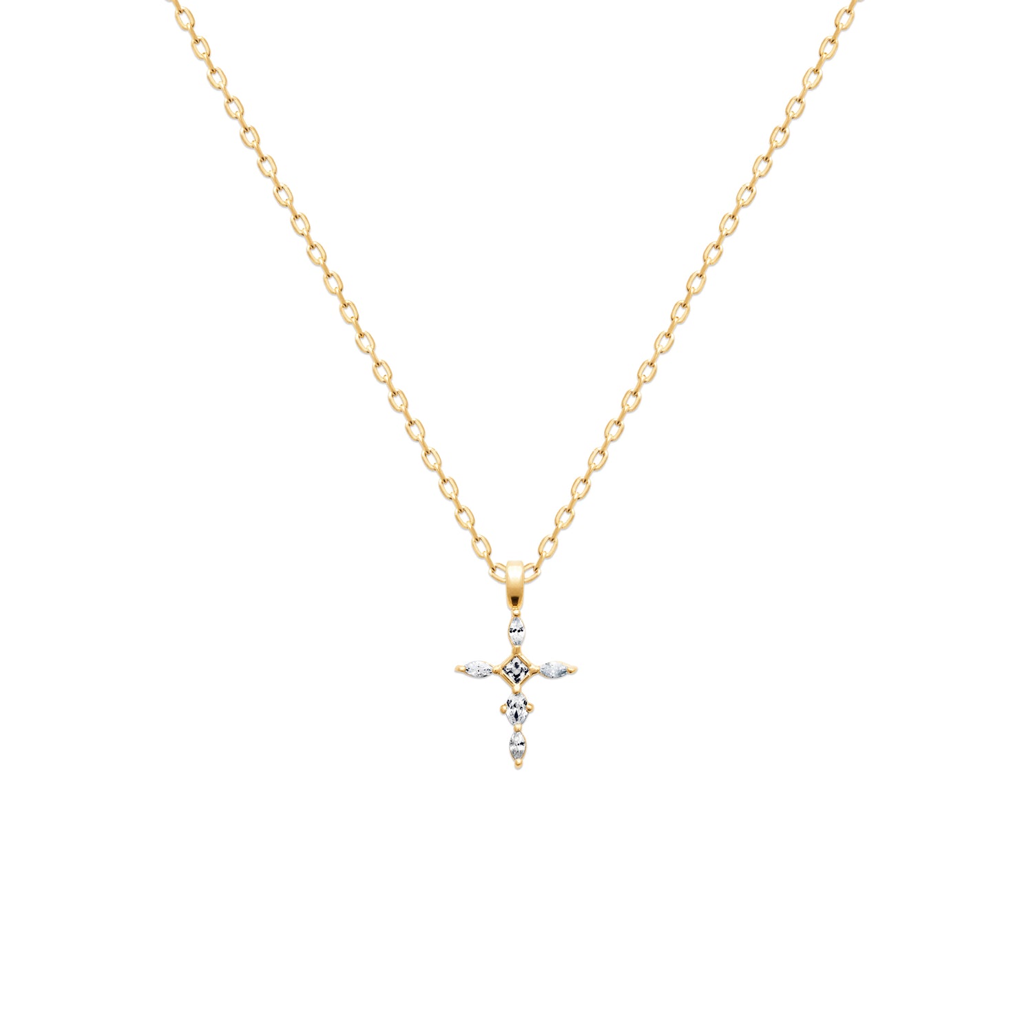 Polar Light Cross Pendant White Cubic Zirconia