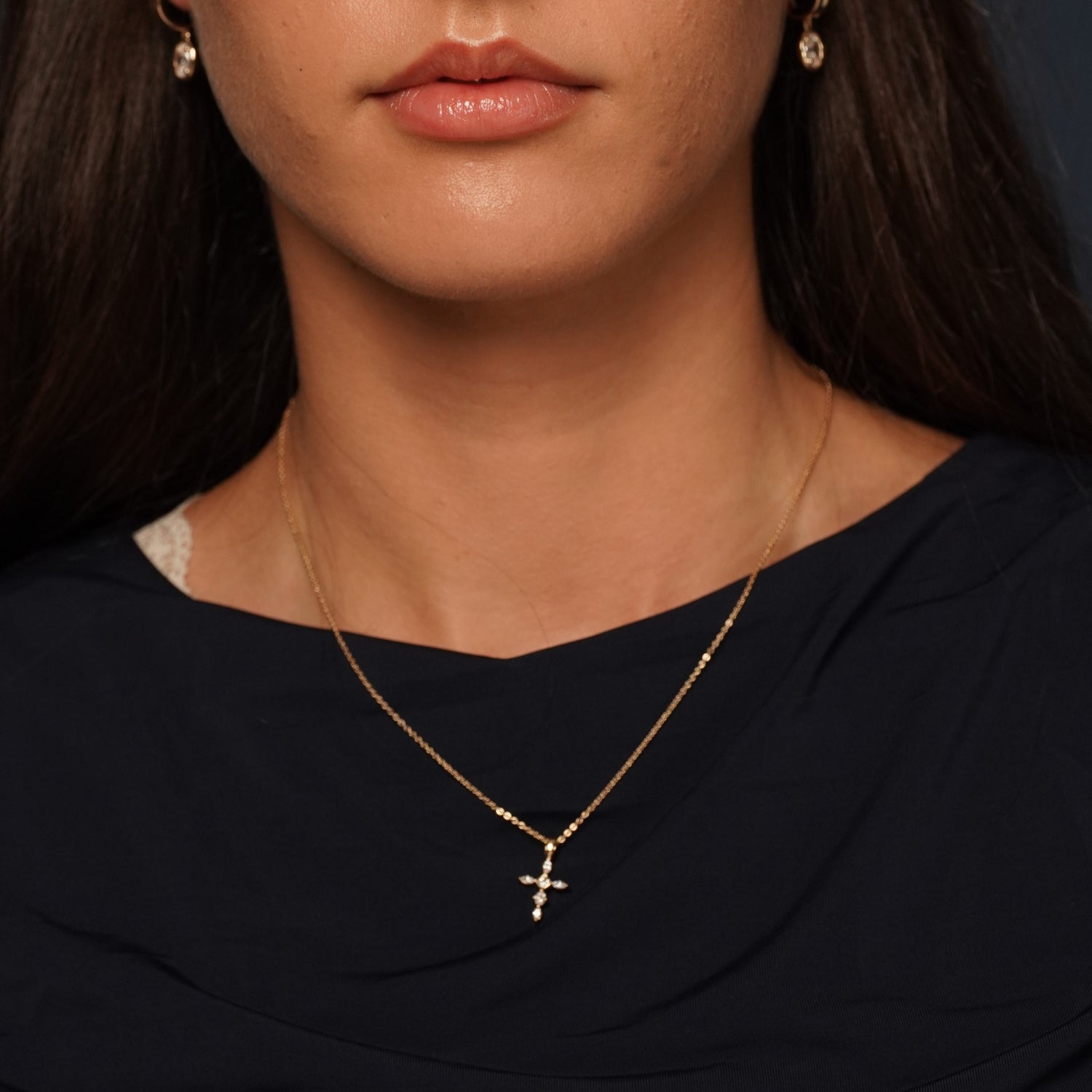 Polar Light Cross Pendant White Cubic Zirconia