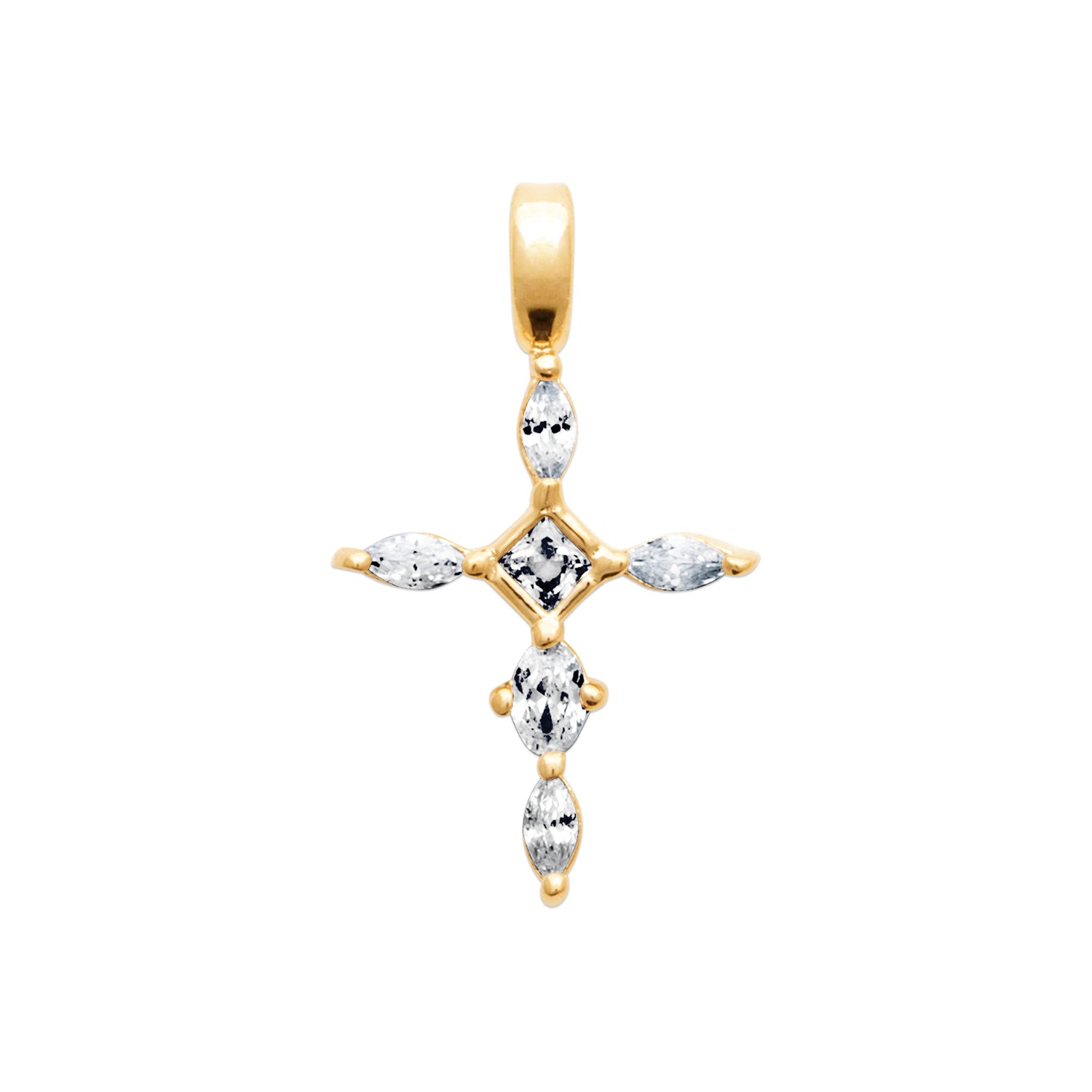 Polar Light Cross Pendant White Cubic Zirconia