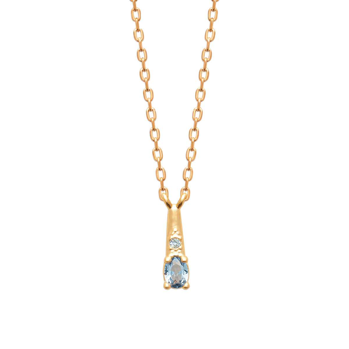 burren jewellery 18k gold plated blue stone dainty necklace 