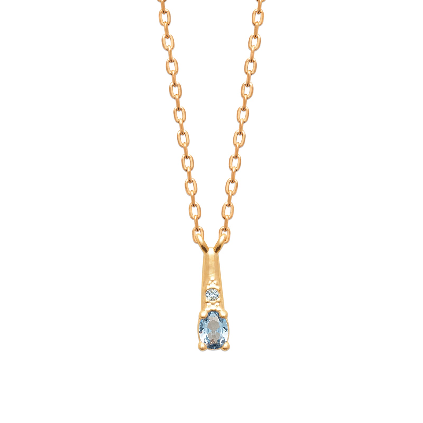 burren jewellery 18k gold plated blue stone dainty necklace 
