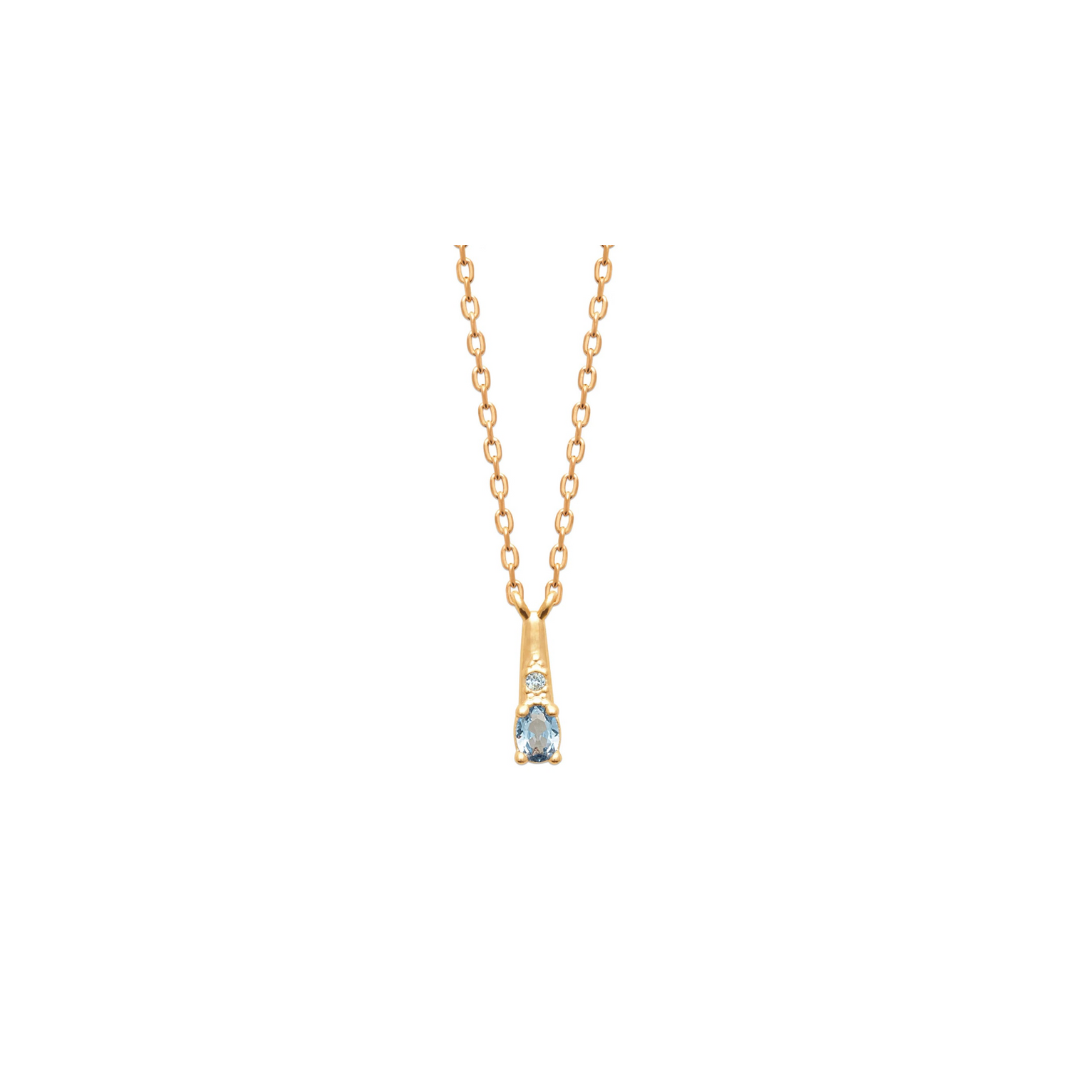 18k gold plated blue dainty necklace