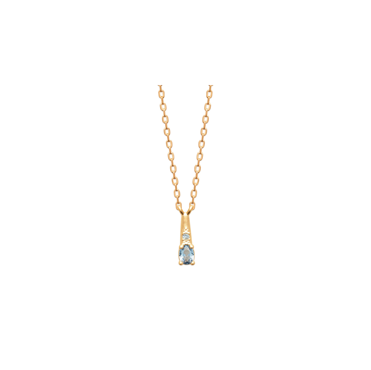 18k gold plated blue dainty necklace