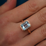 burren jewellery 18k gold plated blue topaz medium ring 