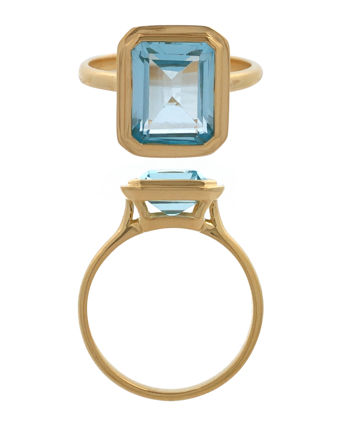 burren jewellery 18k gold plated blue topaz medium ring 