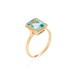 burren jewellery 18k gold plated blue topaz natural stone ring