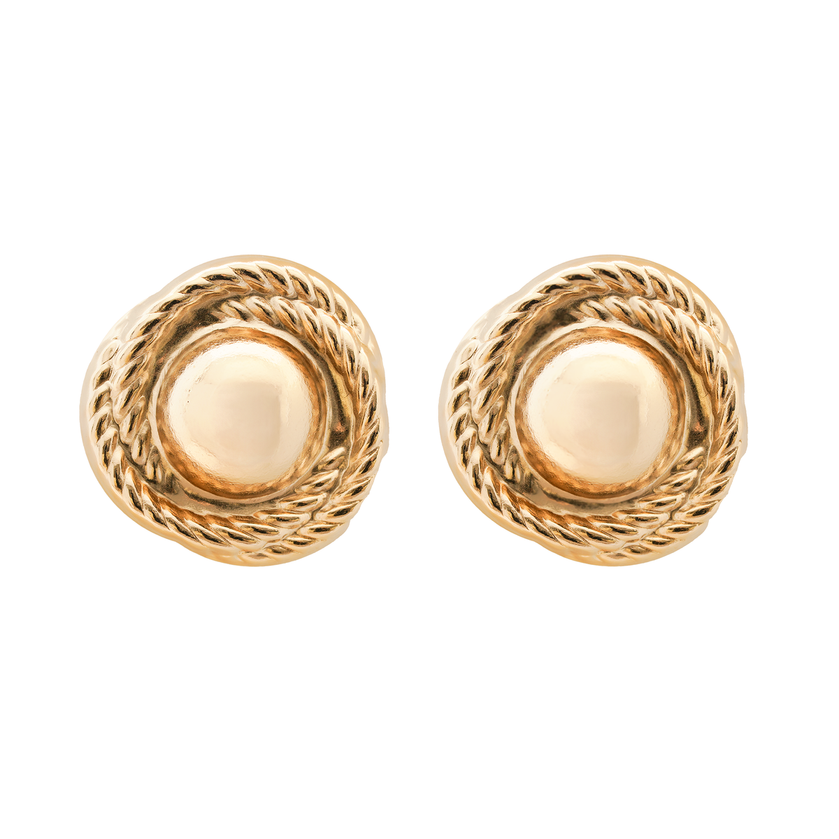 burren jewellery 18k gold plated button shaped earrings