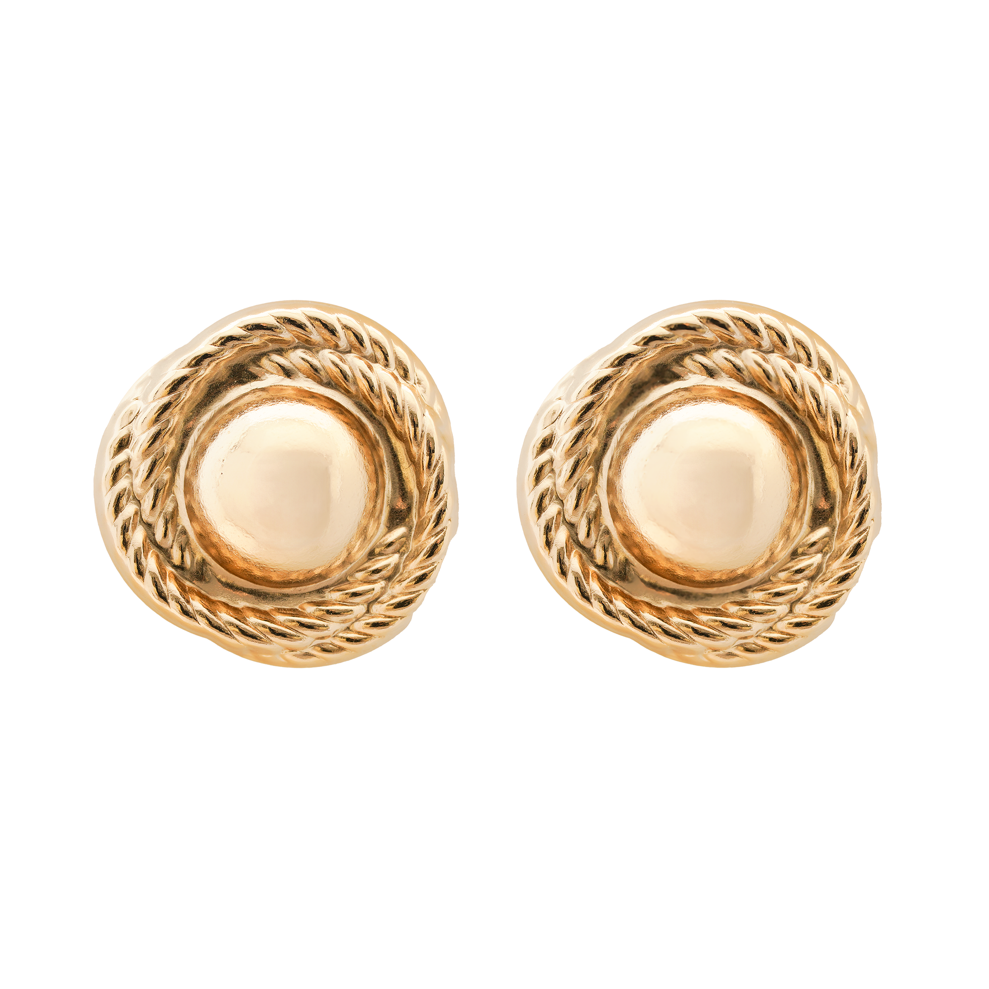 burren jewellery 18k gold plated button shaped earrings