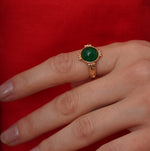 burren jewellery 18k gold plated chalcedony natural stone ring