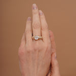 burren jewellery 18k gold plated ribbed chunky ring with octagonal shaped cz stone 