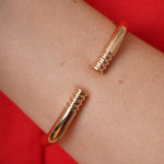 burren jewellery 18k gold plated hinge bangle