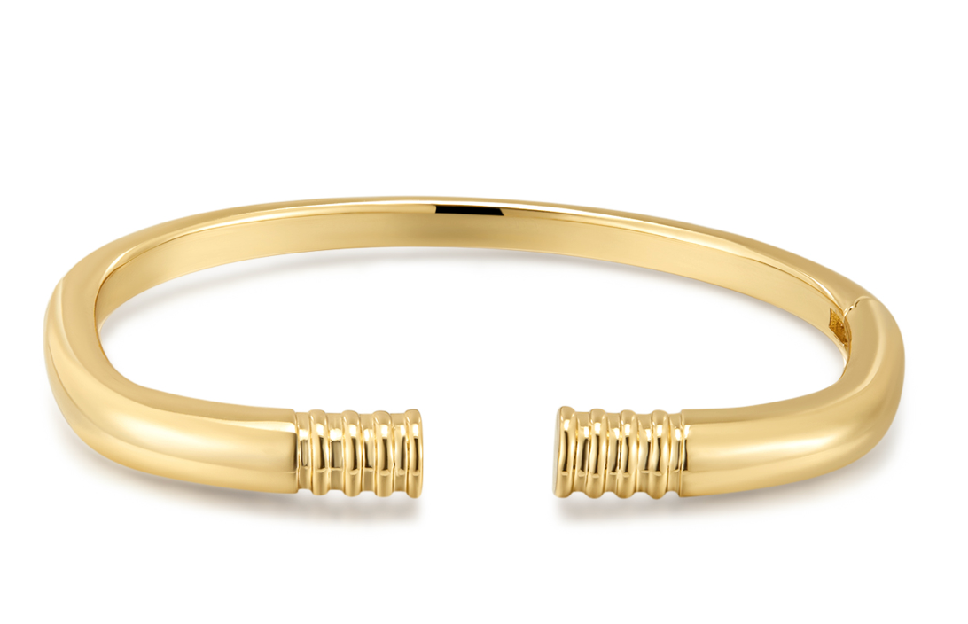 burren jewellery 18k gold plated hinge bangle