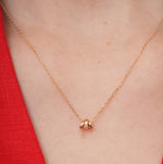 burren jewellery 18k gold plated necklace with a a 3 hoop pendant 