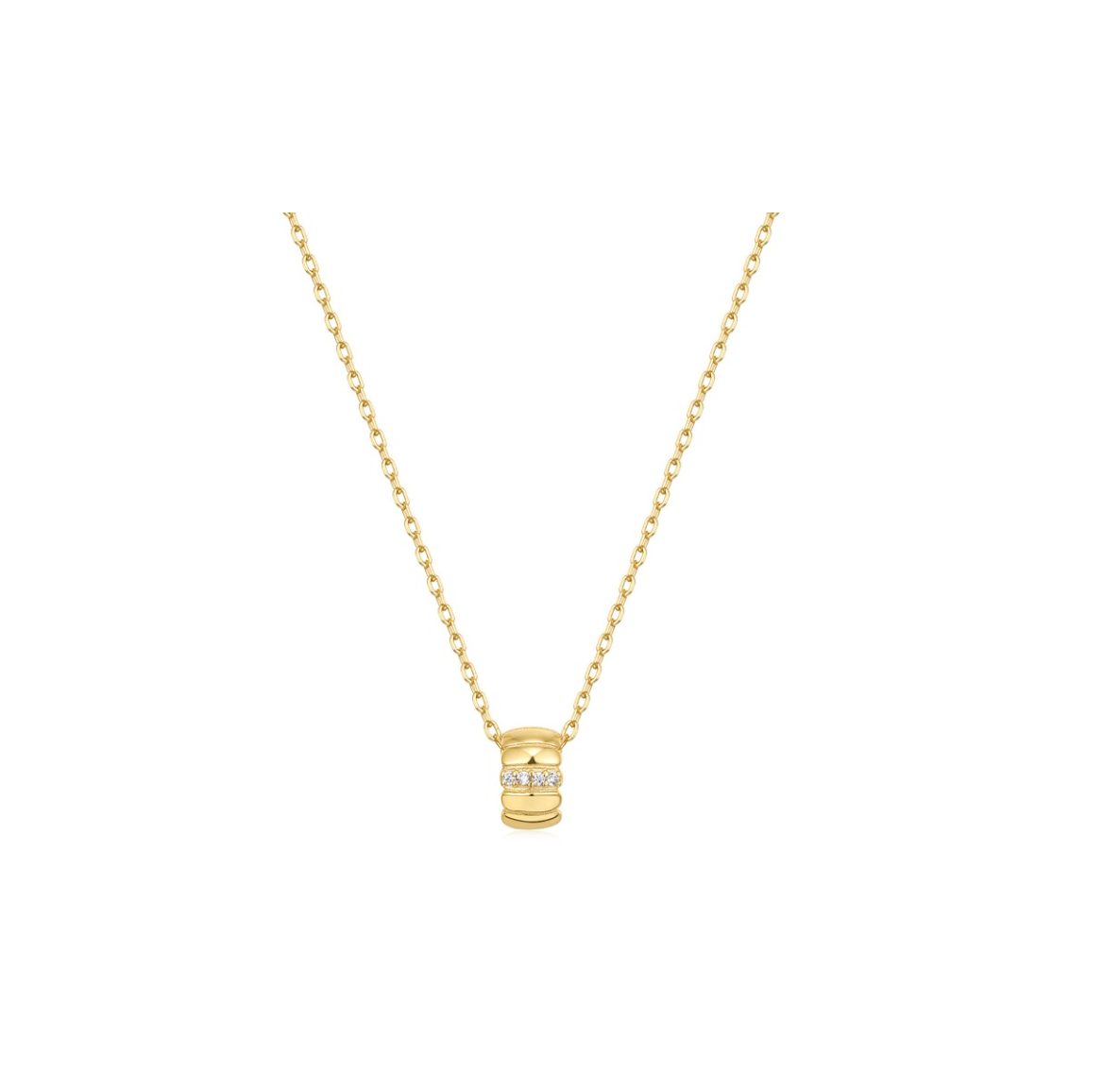 18k gold plated classic small pendant with z stone