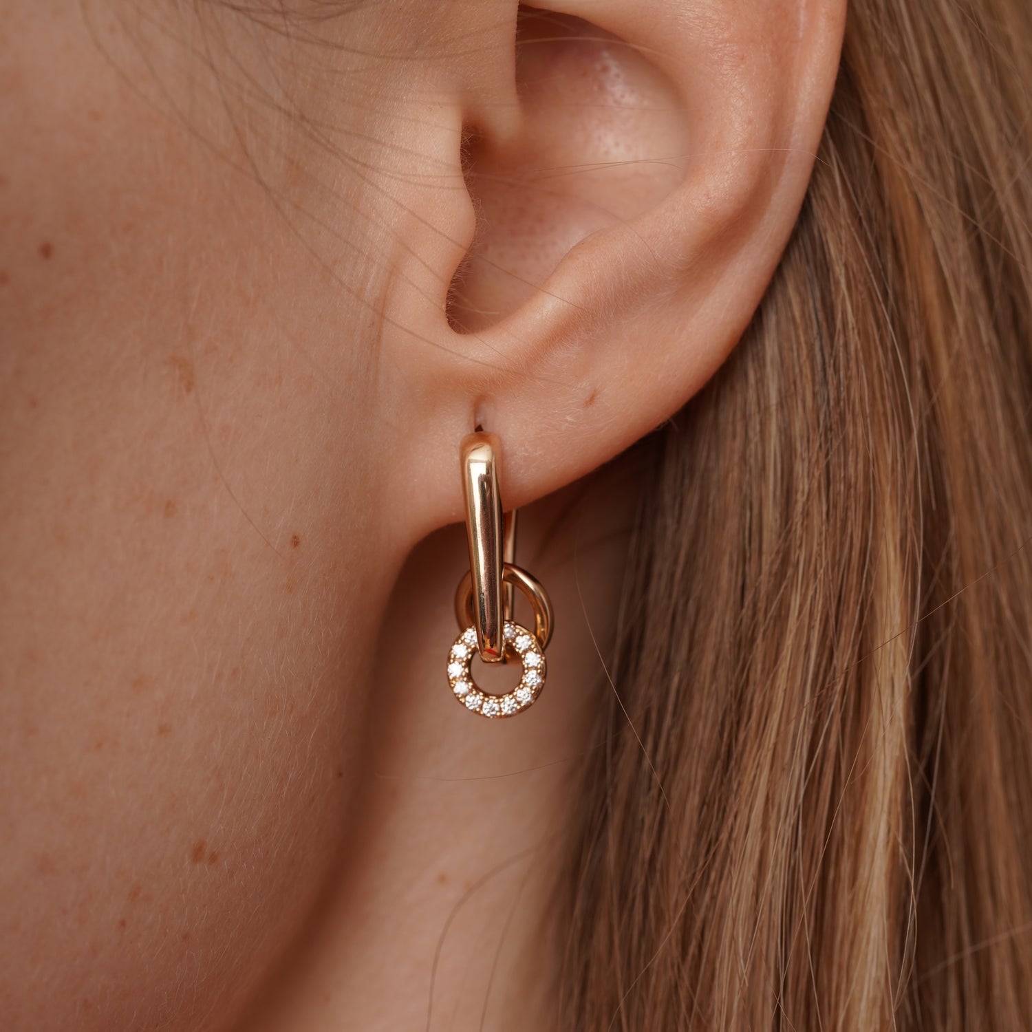 burren jewellery 18k gold plated dainty circular huggie earrings