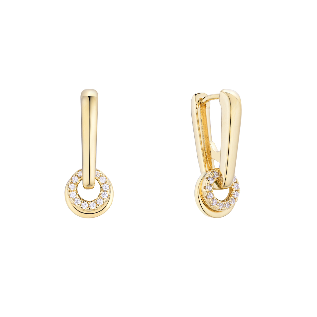 burren jewellery 18k gold plated dainty circular huggie earrings