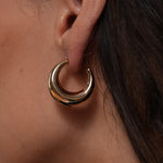 burren jewellery 18k gold plated deep hooped sculptural earring