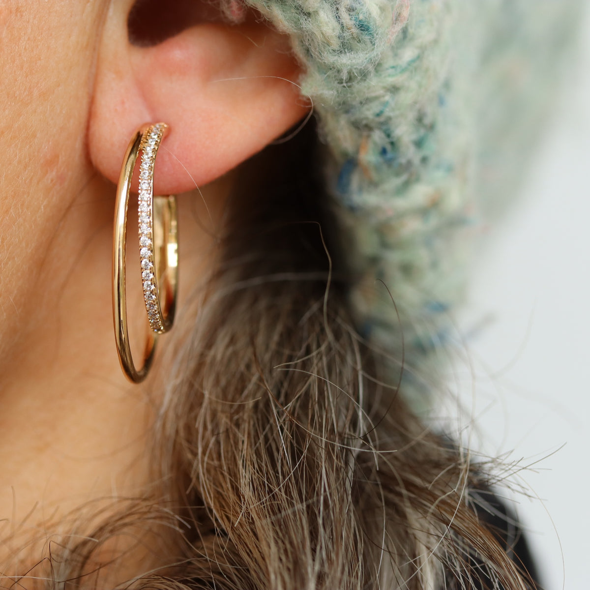 burren jewellery 18k gold plated deep stone hopped earring