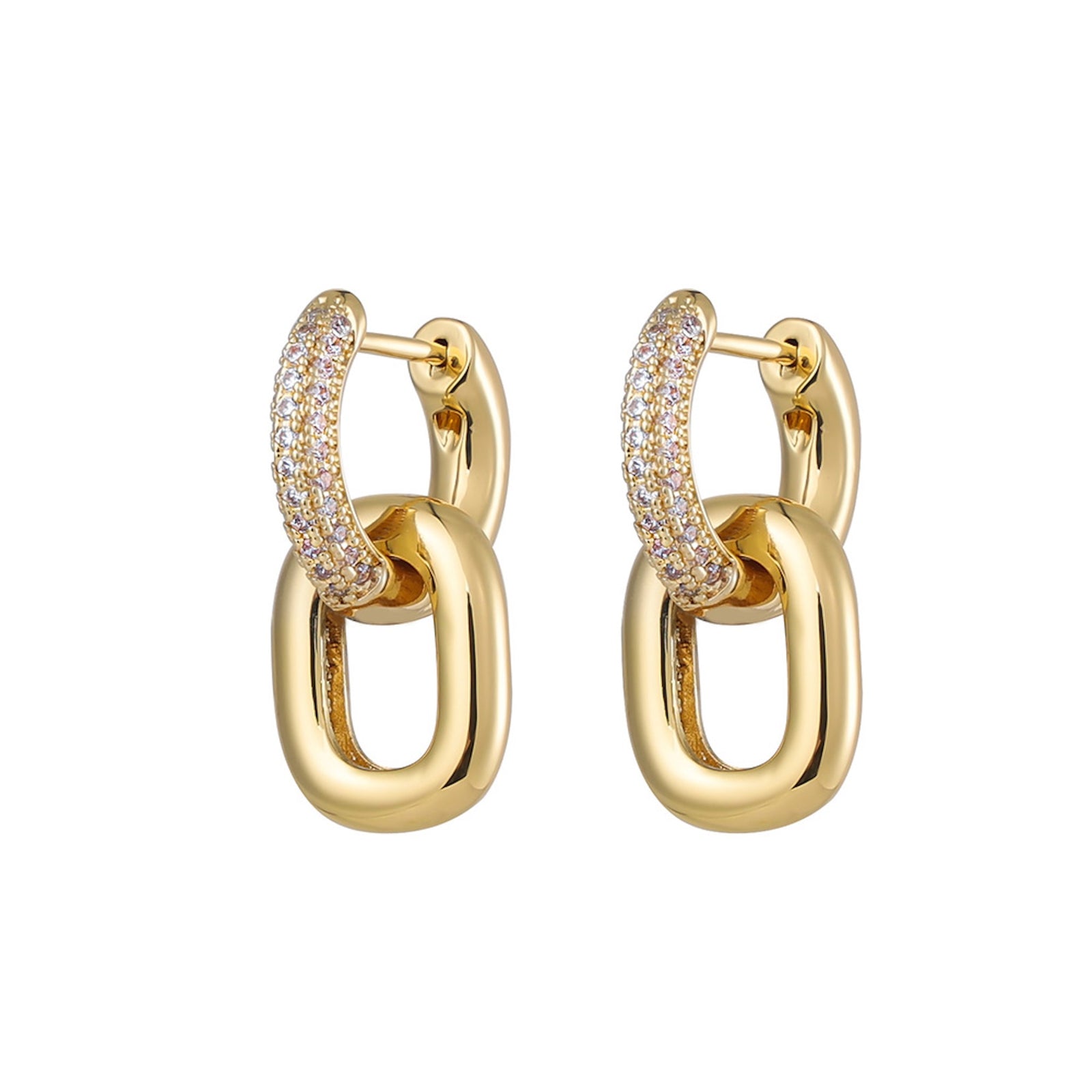 burren jewellery 18k gold plated stone sparkly earrings