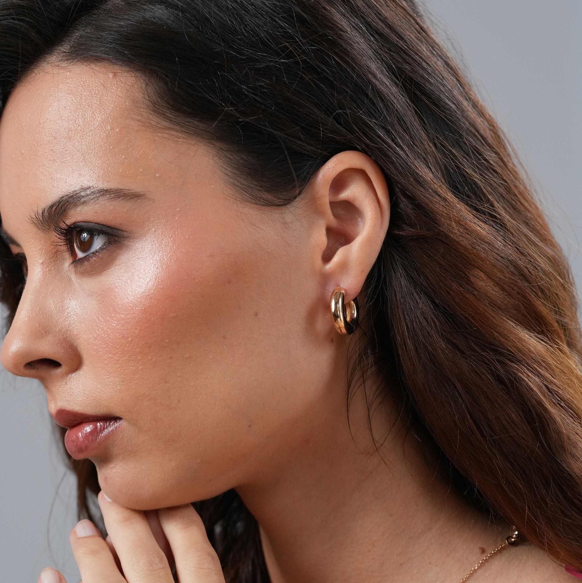 burren jewellery 18k gold plated elegant hoop earring
