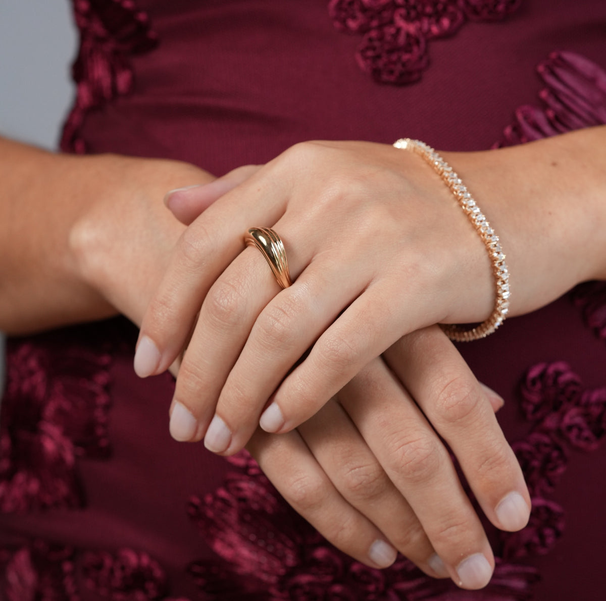 burren jewellery 18k gold plated everyday layered sculptural ring