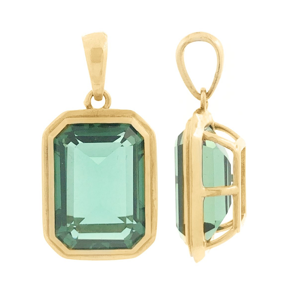 burren jewellery 18k gold plated green quartz pendant