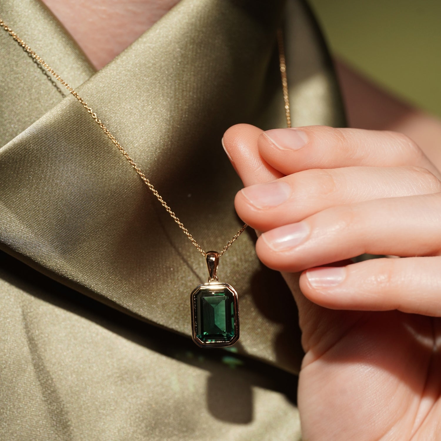 Lagoon Green Quartz Pendant