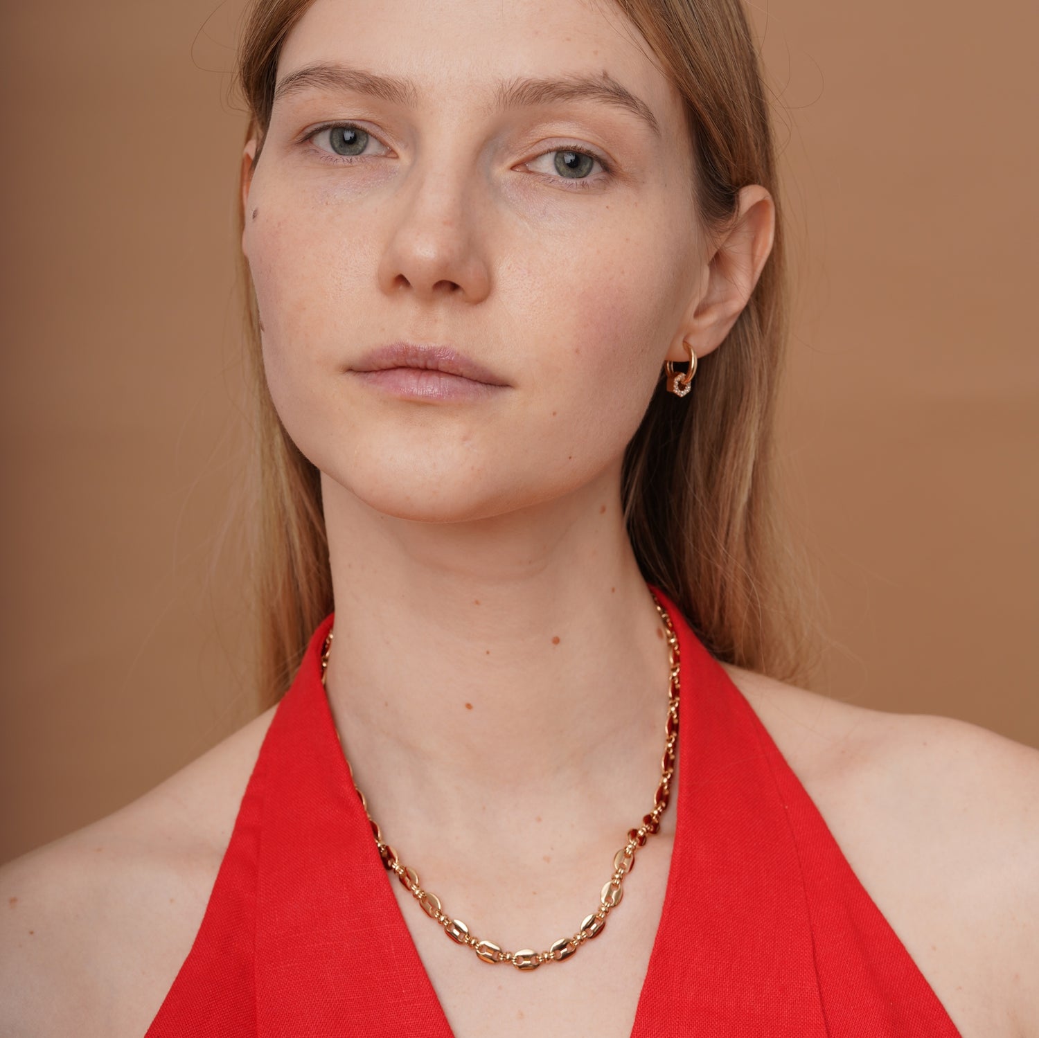 burren jewellery 18k gold plated gucci link chain necklace 