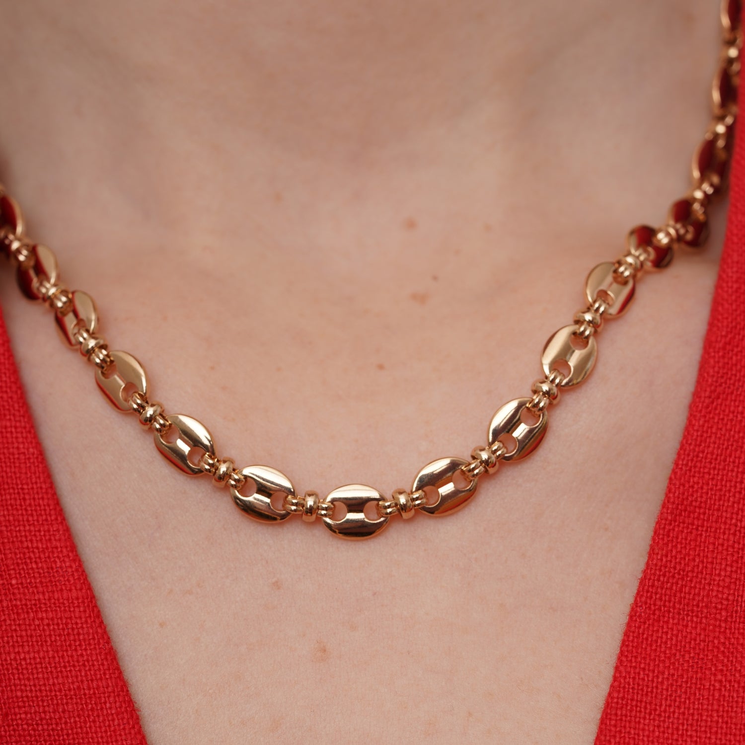 burren jewellery 18k gold plated gucci link chain necklace 