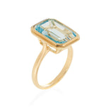 burren jewellery 18k gold plated blue topaz natural stone ring