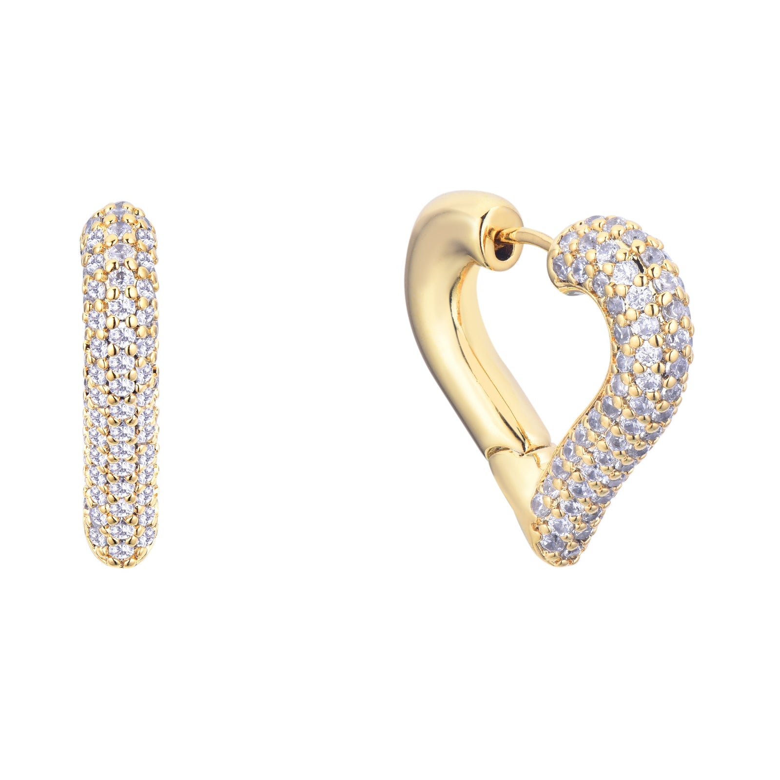 Burren Jewellery 18k gold plated love-heart design earring