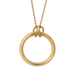 burren jewellery 18k gold plated large hoop pendant on a long chain 