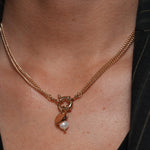 burren jewellery 18k gold plated pearl classy charm necklace 