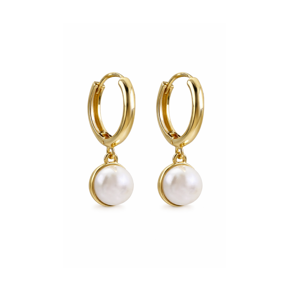 18k gold plated pearl drop earrings