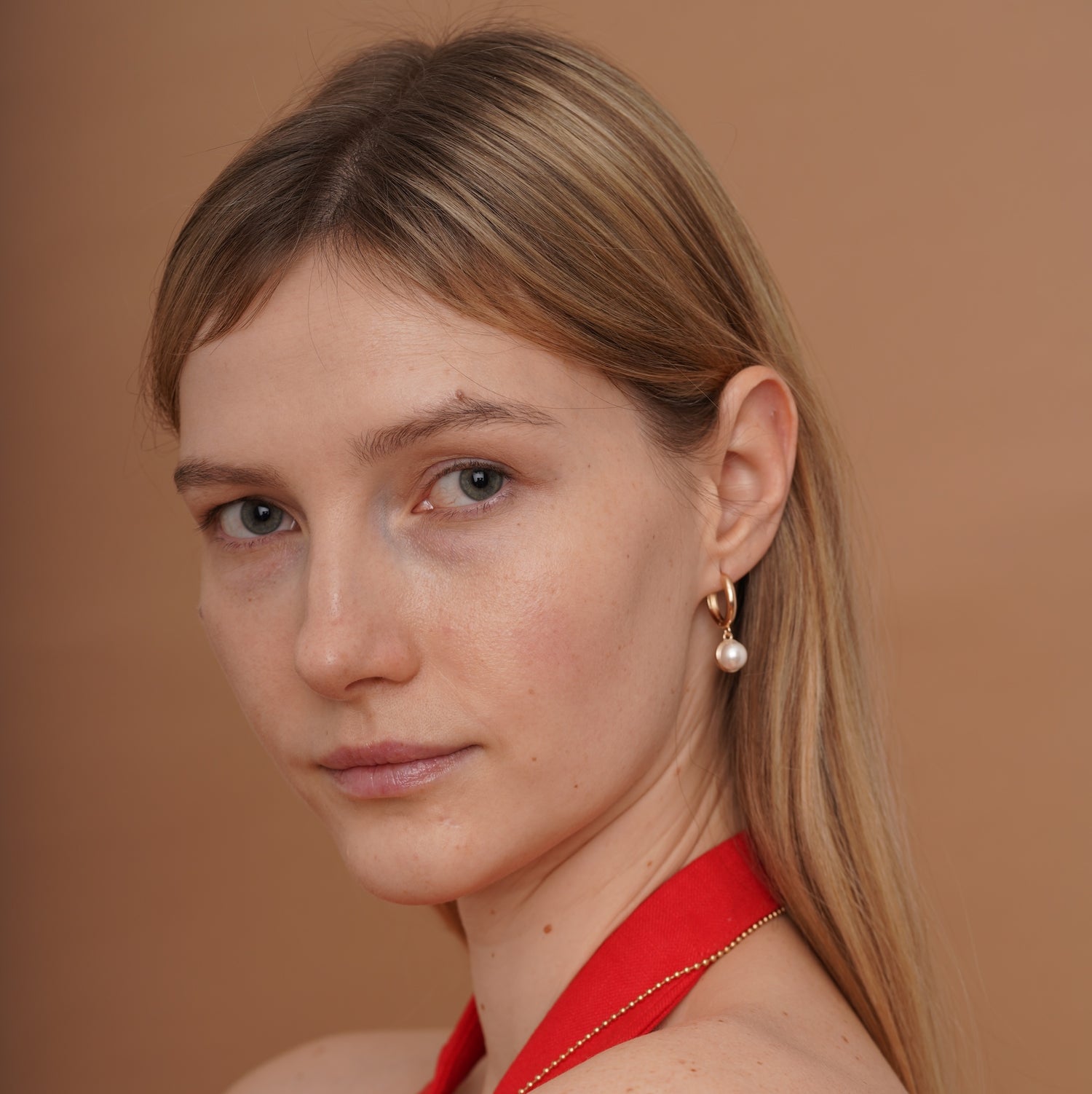 burren jewellery 18k gold plated drop pearl earrings 