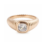 18k gold plated chunky cz stone ring