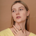 burren jewellery 18k gold plated ribbed chunky green amethyst ring