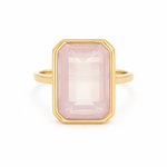 Burren Jewellery 18k gold plated rose quartz ring
