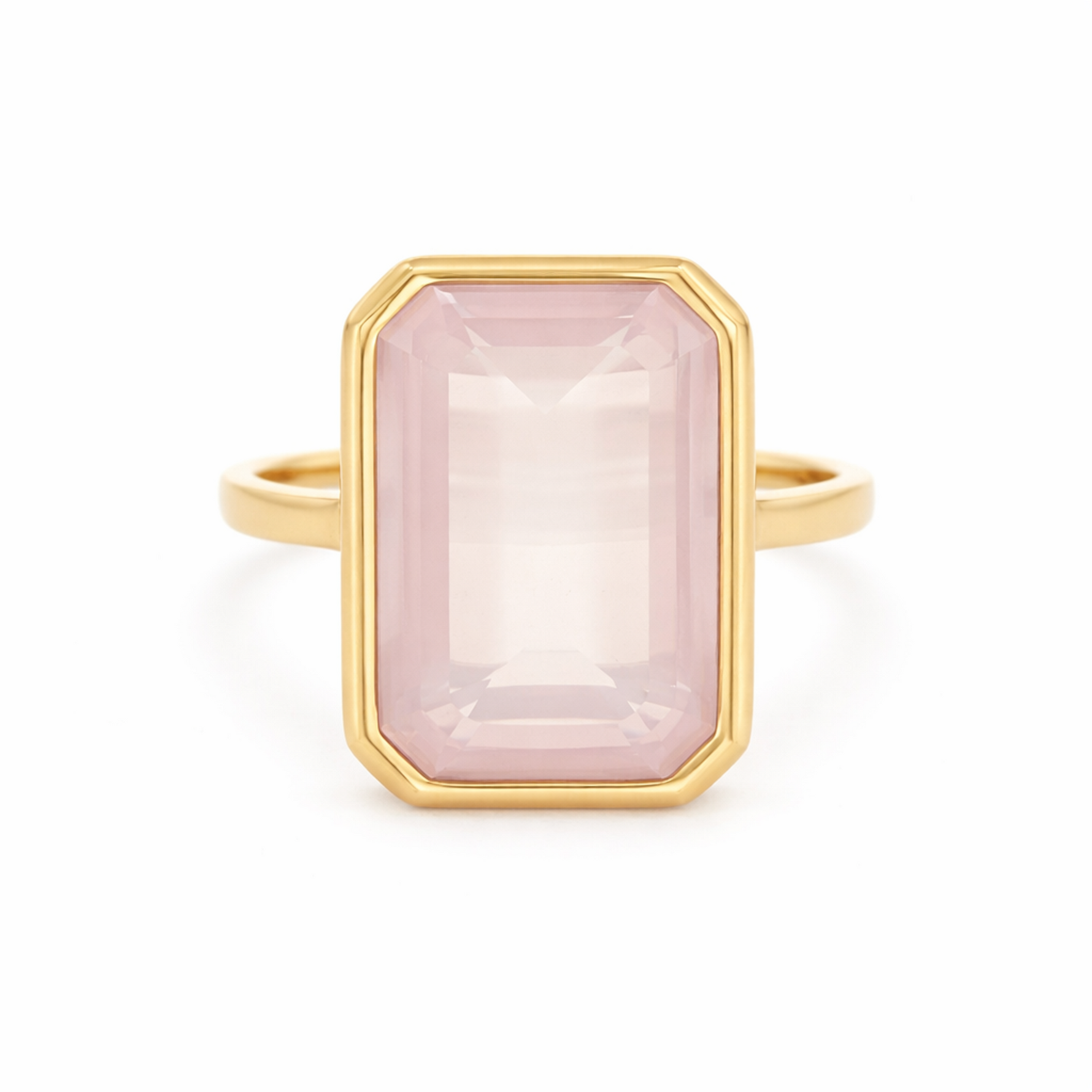 Burren Jewellery 18k gold plated rose quartz ring