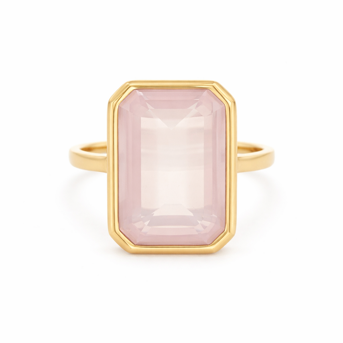 Burren Jewellery 18k gold plated rose quartz ring