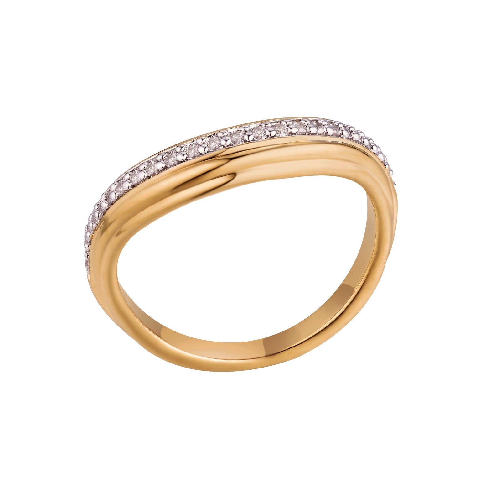 burren jewellery 18k gold plated sculptural silhouette ring